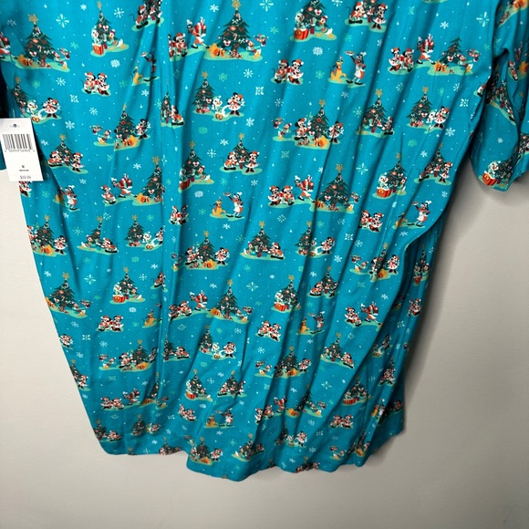NEW! Mens Santa Mickey Mouse and Friends Holiday Woven Shirt - Picture 3 of 11